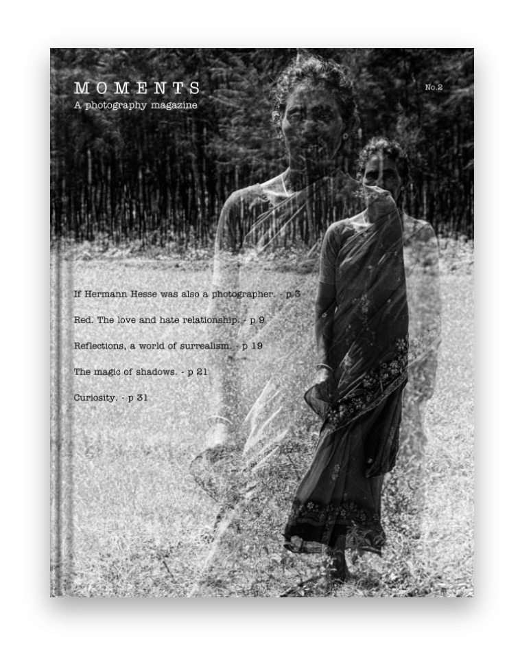 Moments Mag, Photography Magazine and blog, issue No.2
Front page of Moments Photography Magazine.