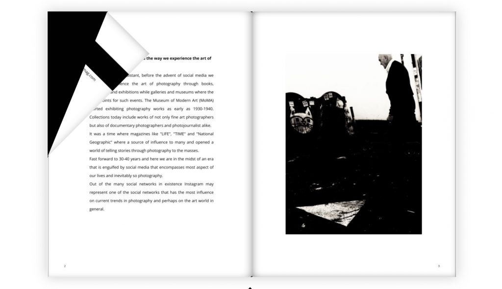 A sample page from the first issue of the Moments photography magazine. Moments Mag a photography zine